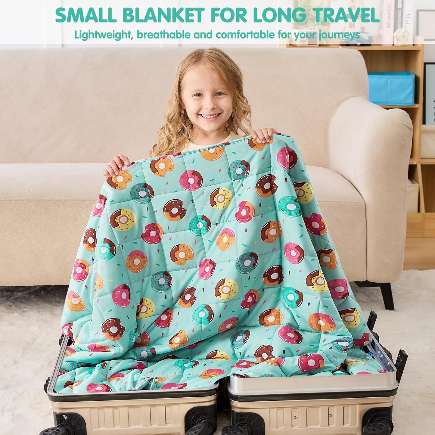 yescool Weighted Lap Pad 2 Pounds Weighted Lap Blanket, Space Plane Small Weighted Blanket, Weighted Throw Blanket Gifts for Travel Indoor Outdoor, 20"x30"