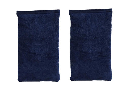 Microwavable Heating Pad, Rice Filled, Plush Cotton Cover, Natural, No Scents Added, Handcrafted in the USA, Back, Neck Pain, Arthritis, Cramps (Navy Blue)