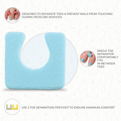 ForPro Sole Toe Separators - Black Luxurious Foam Separators - Individual Toe Separators for Pedicures â€“ 144-Count