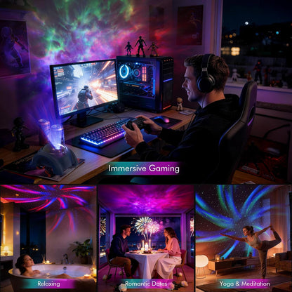 Rossetta Dual Lens Galaxy Projector, Star Projector for Bedroom with 58 Light Effects, Night Light Projector with White Noise & Bluetooth Speaker, Remote Timer, Room Decor Gift for Kids Adults Teens