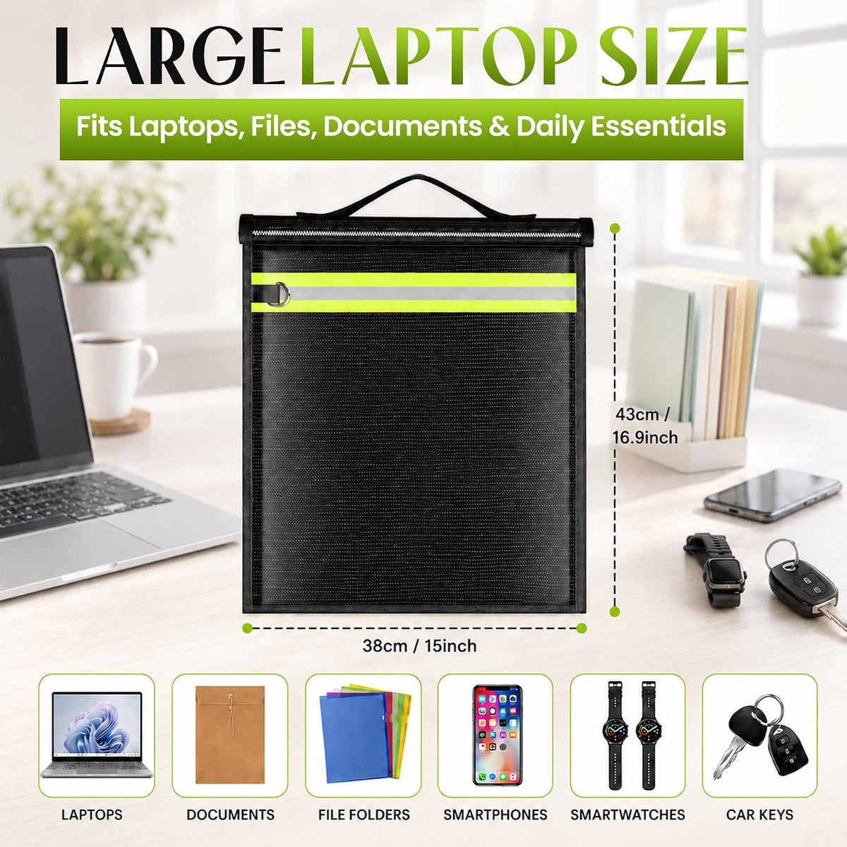 Large Faraday Bag for Laptop & Tablets, 16.9 x 15 Inches EMP Proof