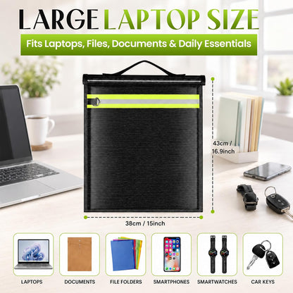 Large Faraday Bag for Laptop & Tablets, 16.9 x 15 Inches EMP Proof