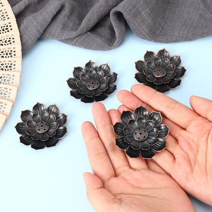 6 Pieces Incense Holder Lotus Incense Stick Holder Burner for Home Fragrance Yoga Sauna SPA Vintage Flower Shaped Multihole Holders for Stick