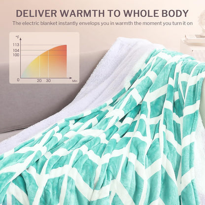 VENTIMI Electric Blanket Heated Throw, 50" x 60" Heated Blanket with 5 Heat Levels & 3 Hours Auto Off, Fast Heating Blankets with ETL & FCC Certification, Grey