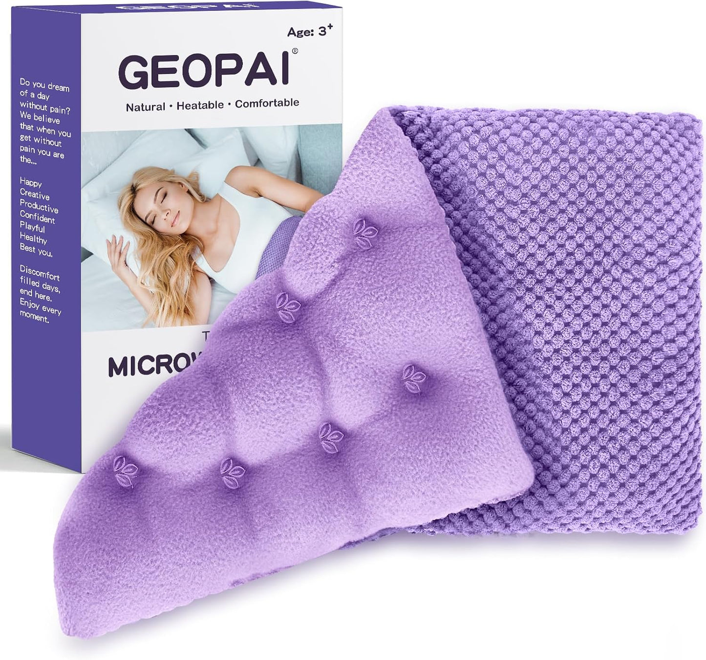 Microwavable Heating Pads 15 * 9", Weighted Moist Microwave Heat Pad for Cramps Neck Shoulder, Back Pain Relief, Warm Compress Rice Bean Bag Hot Pack for Muscles Ache, Joints, Unscented,1 Pack