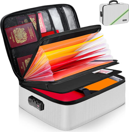 Noiposi Fireproof Document Box with Lock 5200℉-8 Layer