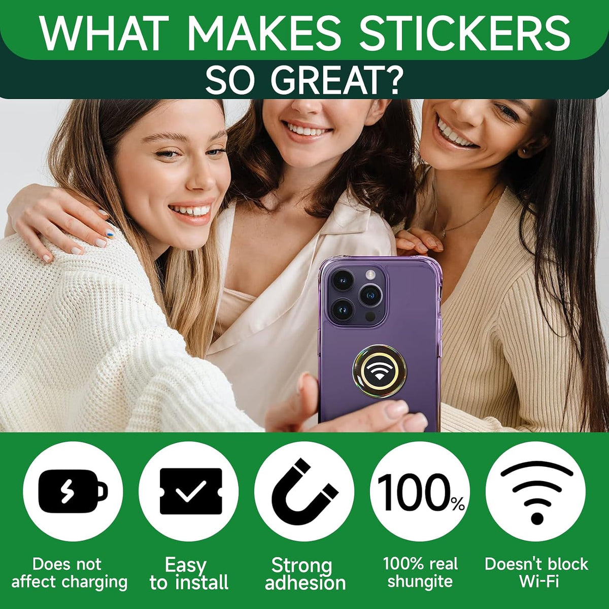 6 Pieces Blocker Protection Neutralizers Stickers for Cell Phones Tablets Laptops Computer WiFi Printer TV Electronic Devices Black