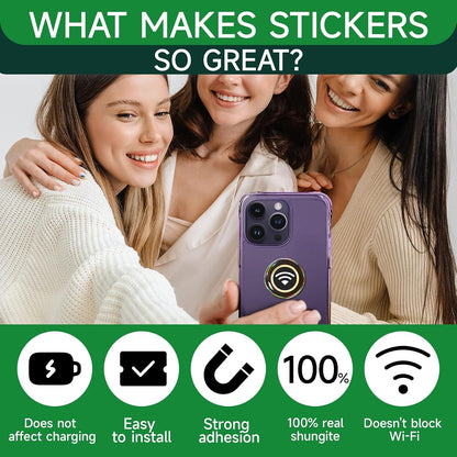 6 Pieces Blocker Protection Neutralizers Stickers for Cell Phones Tablets Laptops Computer WiFi Printer TV Electronic Devices Black