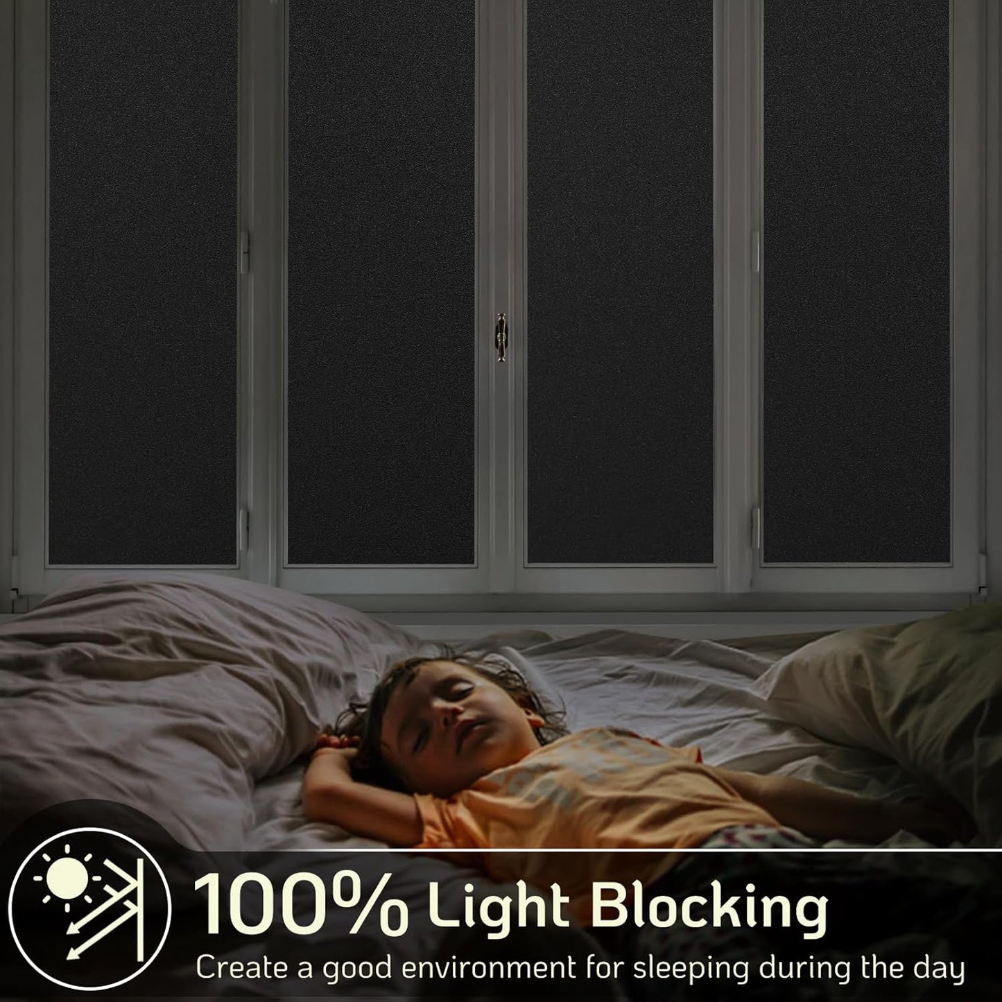 LUTE Blackout Window Film, Window Tint for Home Privacy, 17.5" x 78.7"