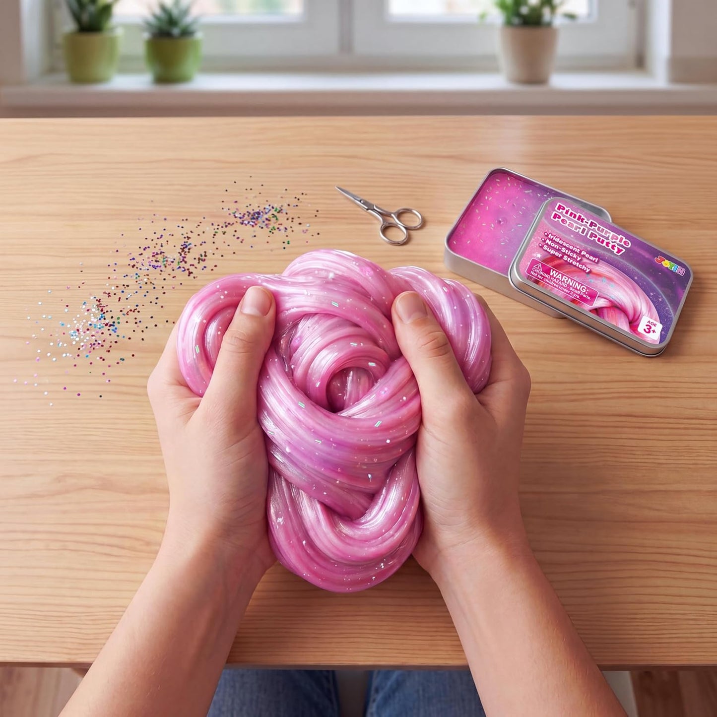 JOYIN Pink-Purple Pearl Putty 4.23oz (120g), Therapy Putty, Slime for Kids, Anxiety & Stress Relief Toys for Kids, Great Sensory Experience, Birthday Gifts & Party Favors