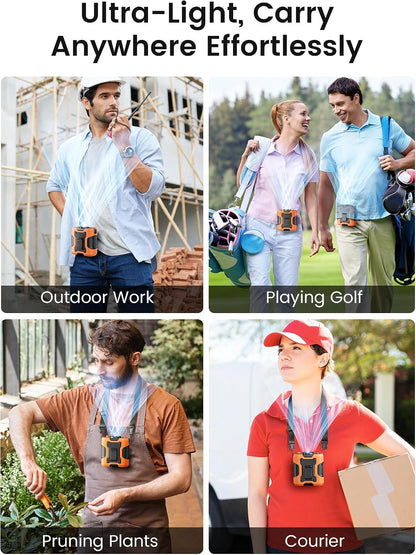 Koonie Waist Clip-on Fan for Shirt, 100 Levels of Speeds, 24H Work Time