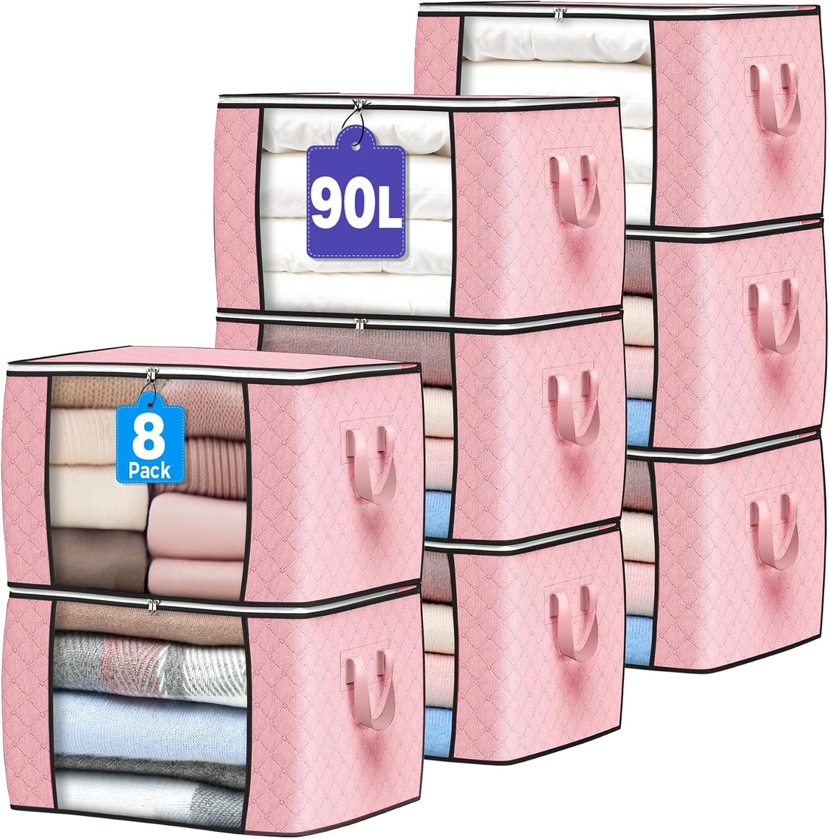 90L Large Storage Bags, Clothes Storage Bins Closet Organizers