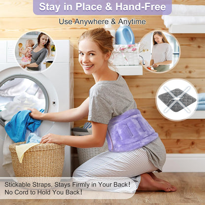 SuzziPad Microwave Heating Pad for Back and Lumbar Discomfort, Microwavable Heating Pads with Moist Heat, Hands-Free Heat Wraps for Back, Stomach and Neck, Warm Compress for Daily Relaxation