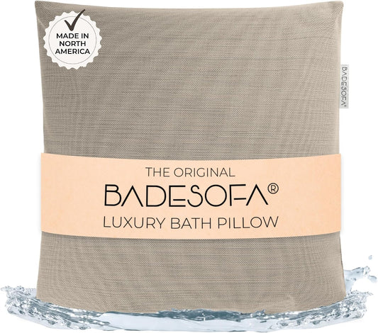 BADESOFA® Luxury Bath Pillow M - Lusciously Soft & Comfortable Tub Pillow for Bathtub - Washable & Quick-Drying Bath Back Pillow - Non-Slip Full Body Tub Pillow - Luxury Spa Cushion in Ivory Pearl