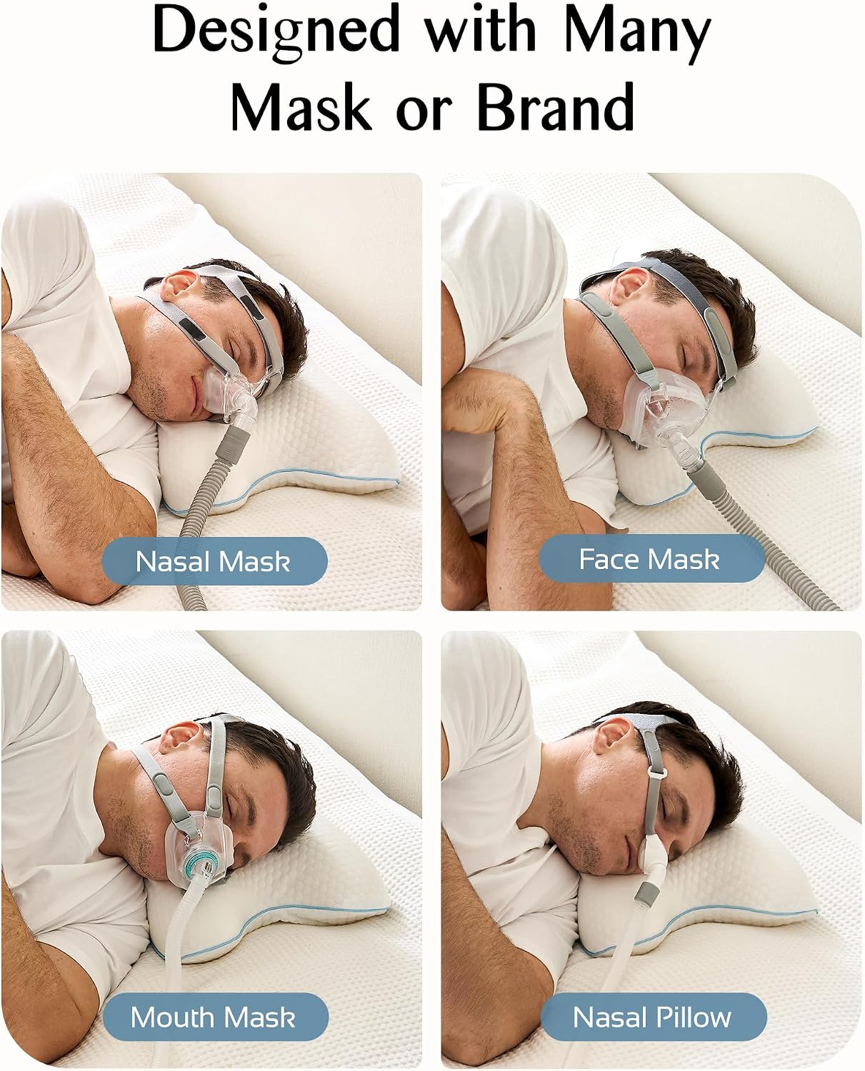 HSA/FSA Camping Pillow Memory Foam CPAP Pillows, Small Travel Pillow for All CPAP Users with Cooling & Washable Cover, Packable Neck Pillow for Backpacking Camping Hotel