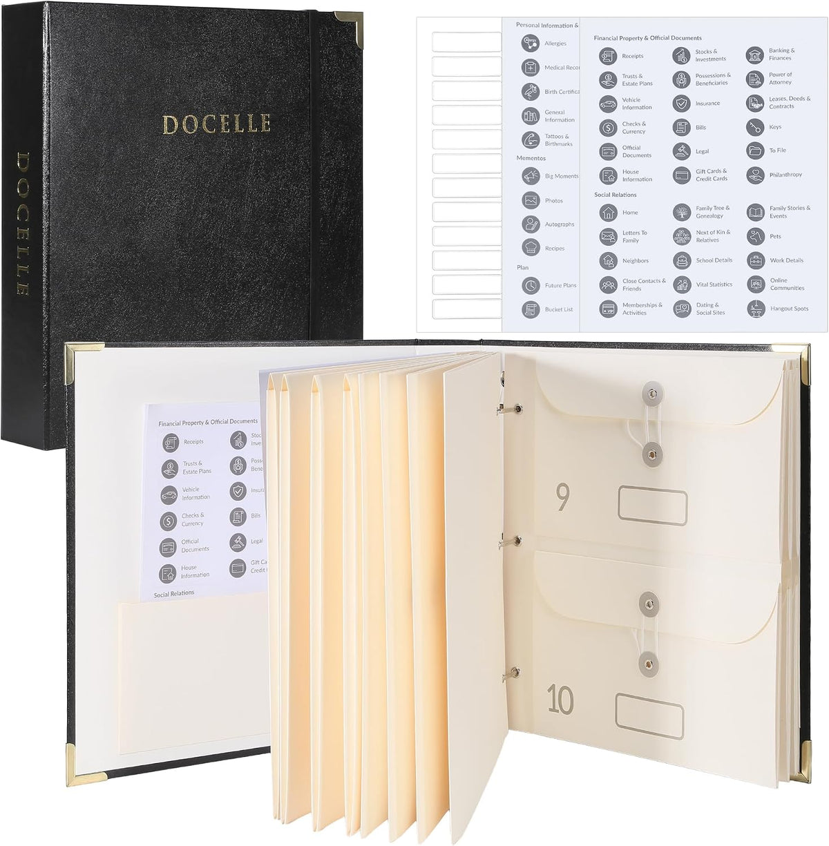 Important Document Organizer – Emergency File Folder Protect Your Family’s Legacy with 3-Ring and Label Pockets, Perfect for Home Office Filing and Gift Giving on Special Occasions