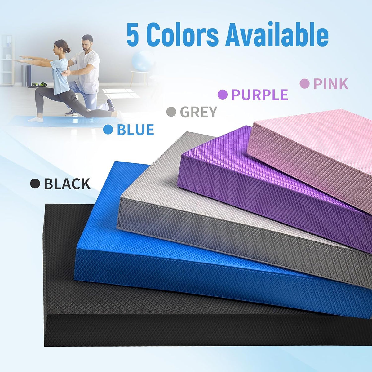 Balance Pad, 20"x16"x2.5" Non-Slip TPE Knee Cushion