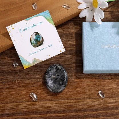 6PCS Thumb Worry Stone for Anxiety Healing Crystals Sets, Hand Carved Crystals and Healing Stones, Meditation Crystal Reiki Natural Relax Palm Stone for Anxiety Therapy Relief