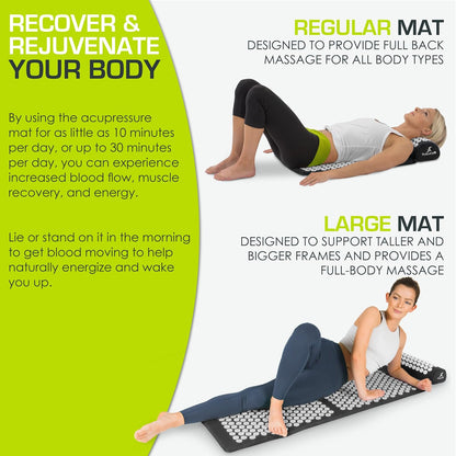 ProsourceFit Acupressure Mat and Pillow Set for Back/Neck Pain Relief and Muscle Relaxation