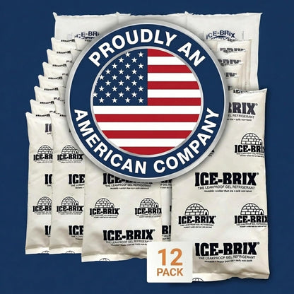 ICE-BRIX Reusable Gel Ice Packs for Shipping, 5 x 2.75 x 0.75 in, 3 oz White (96 Pack) - Compact Cold Packs for GLP-1 Medication Mailers, Lunch Boxes, Small Coolers, Frozen Food & Perishables