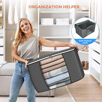 90L Large Storage Bags, Clothes Storage Bins Closet Organizers