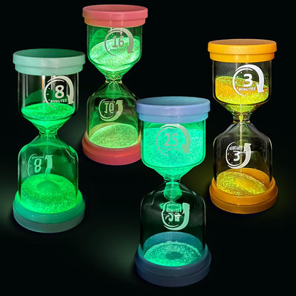 PROLOSO 6 Pcs Colorful Sand Timers Set Platic Sandglass Hourglass Sand Clock Timer 30sec/ 1min/ 2mins/ 3 Minutes/ 5 Minute/ 10mins for Kids Games Classroom Home Office Kitchen