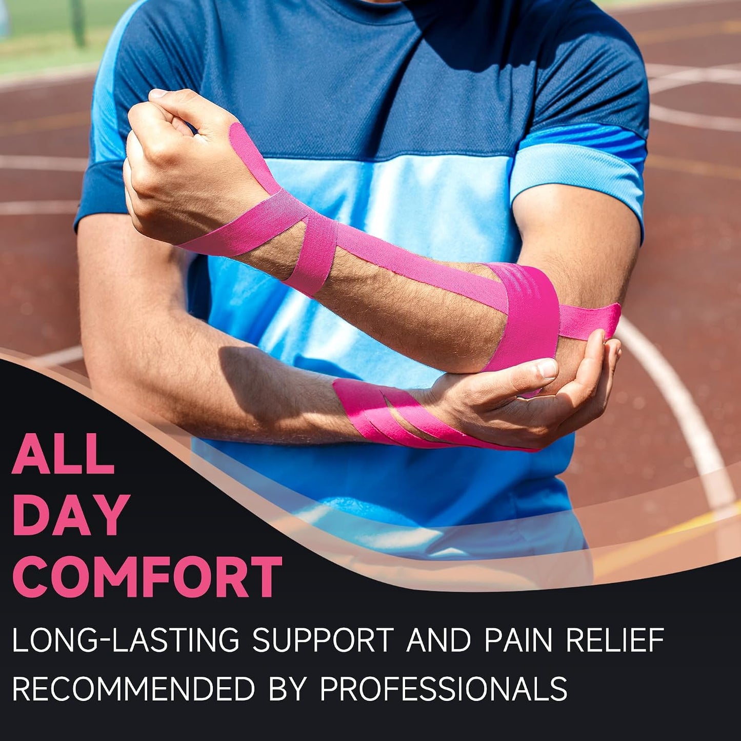 CKeep Kinesiology Tape, Uncut Premium Elastic Athletic Tape 2 Rolls, Beige | Original Cotton Latex Free Kinetic Tape, Breathable & Waterproof Sports Tape for Muscle and Joint Support, 2inch x 16ft