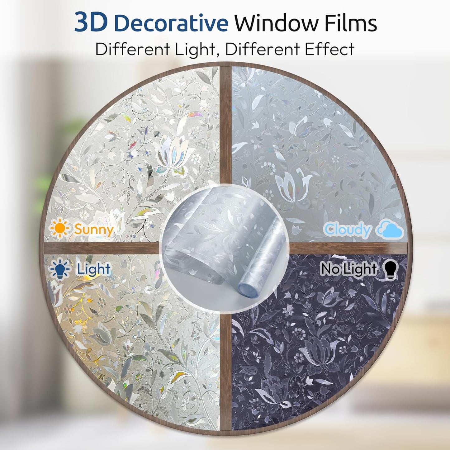 rabbitgoo Window Privacy Film One Way Window Tint for Home, Removable Reflective Heat Sun Blocking Anti UV Glass Door Covering, Mirror Tinting Film House Office, 17.5 Inch X 6.5 Feet, Black Silver