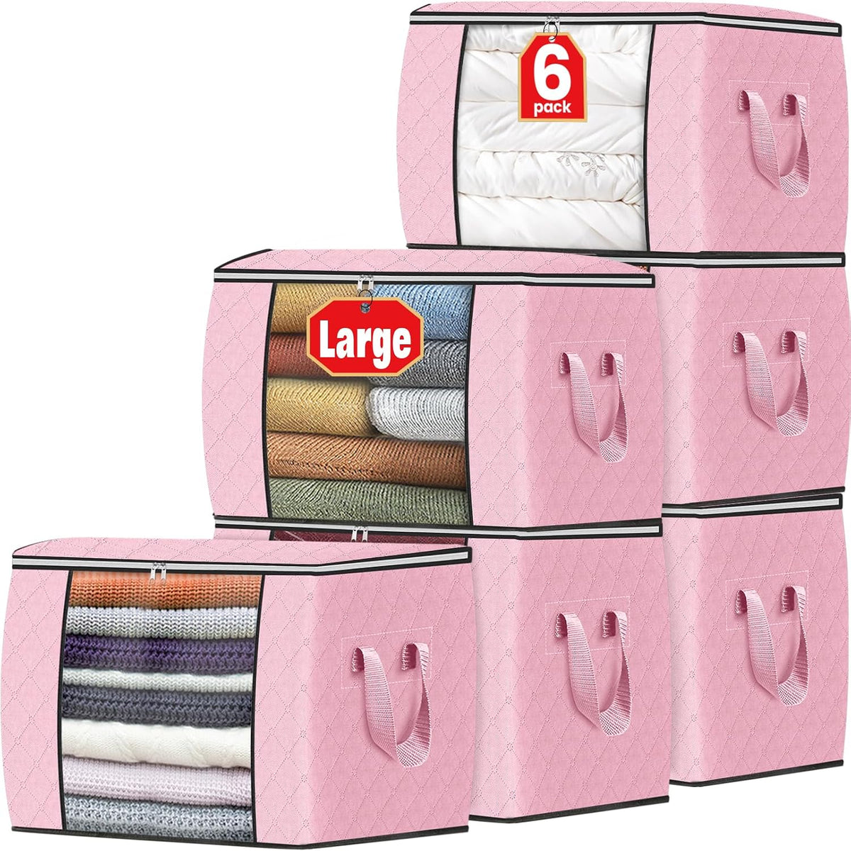 Fab totes Storage Bags for Clothes Blanket Storage Bins with Lids