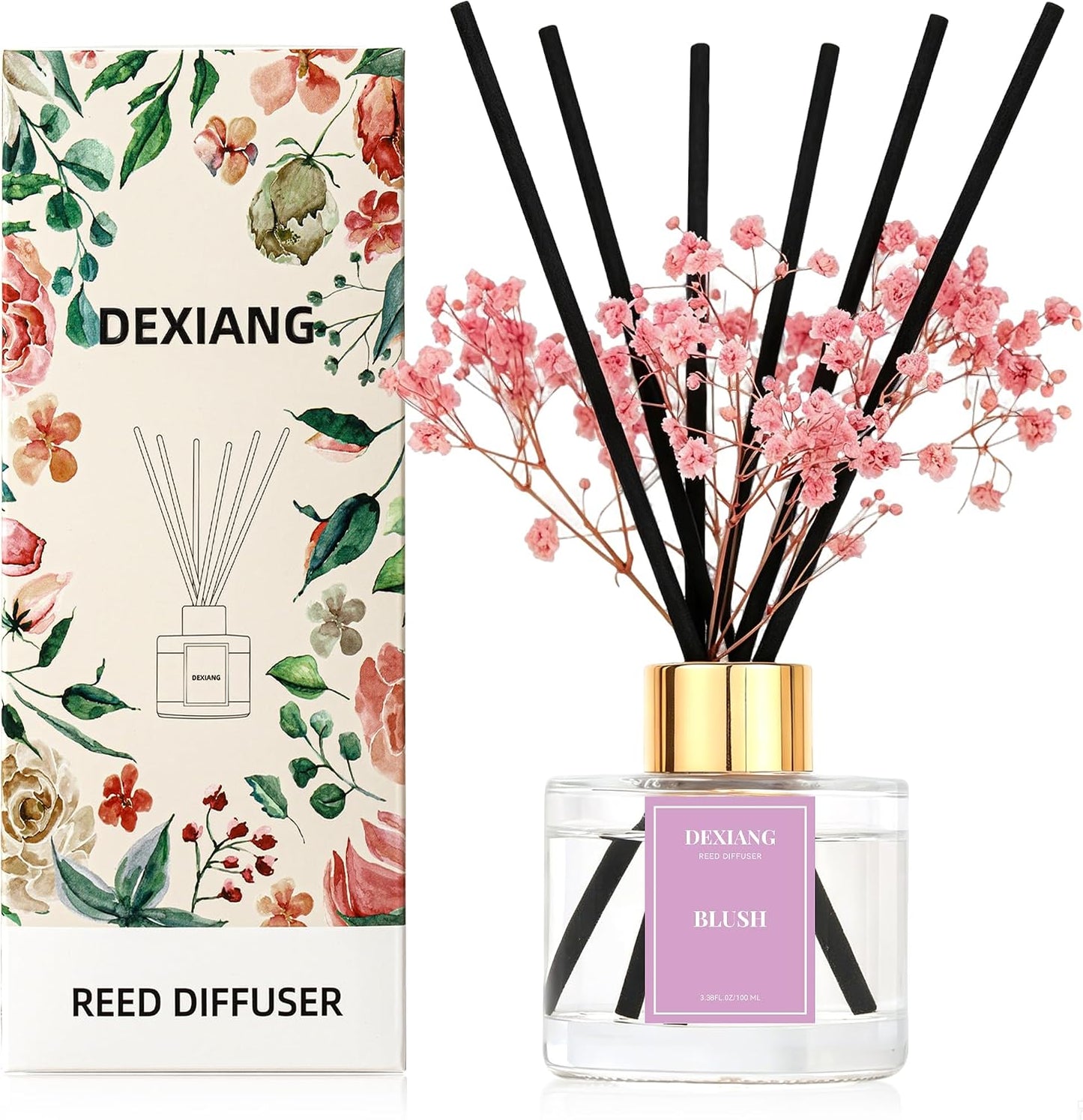 Reed Diffuser Set, Coconut 3.38 fl oz Oil Home Fragrance Bathroom Decor