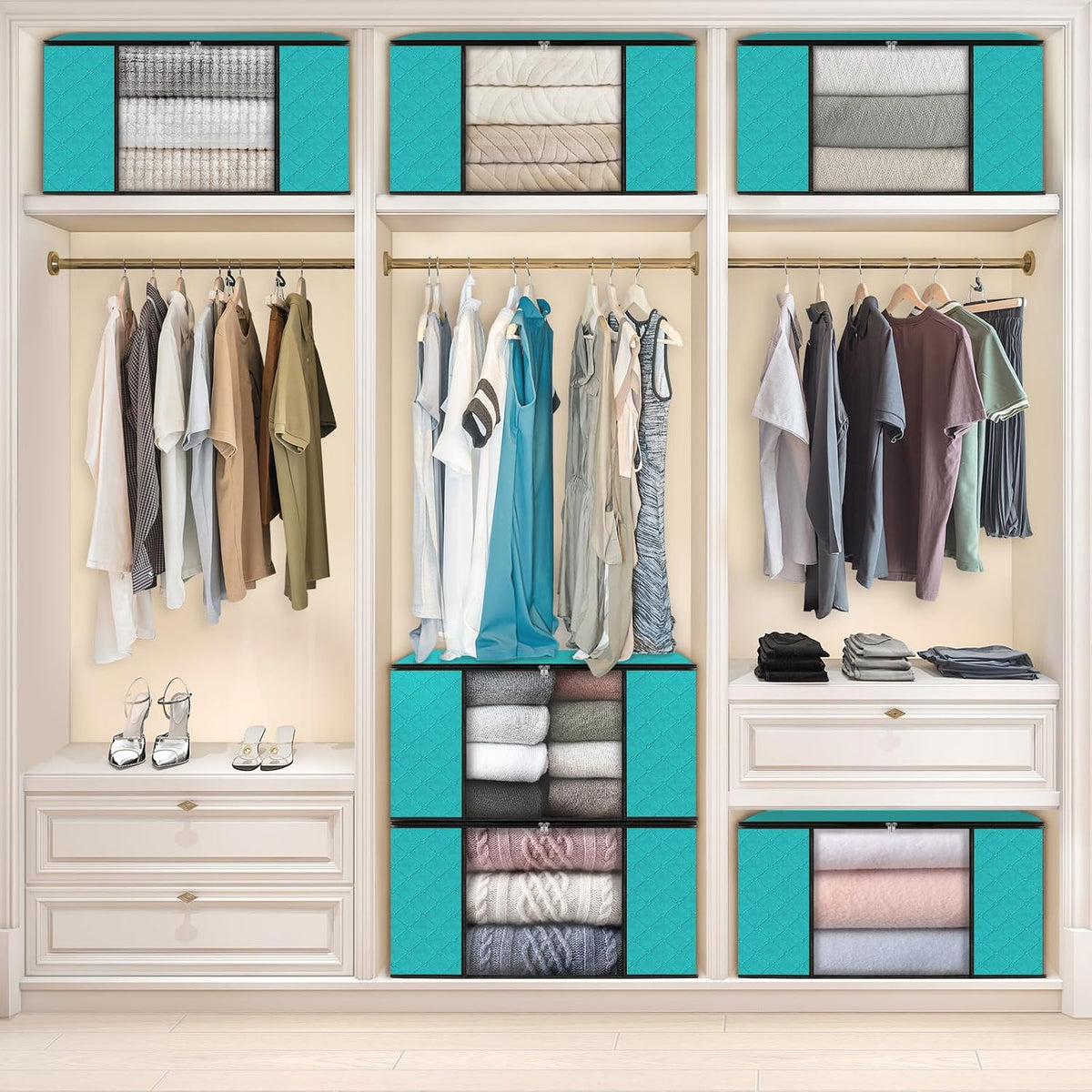 Fab totes Storage Bags for Clothes Blanket Storage Bins with Lids