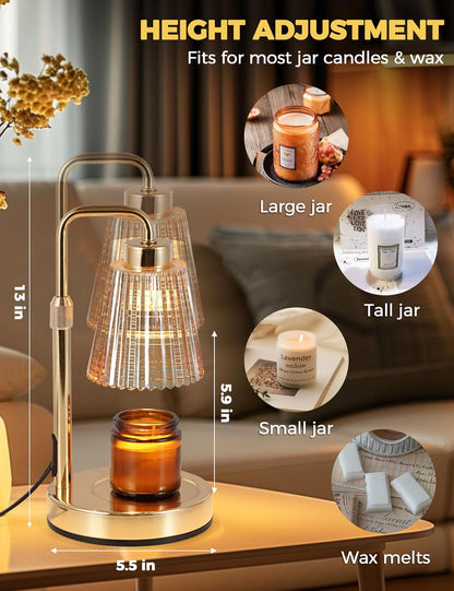 GODONLIF Candle Warmer Lamp with Cycle Timer, Birthday Gifts for Women Mom Her, House Warming Gifts New Home Room Decor, Wax Melt Warmer for Jar Candles with 2 Bulbs