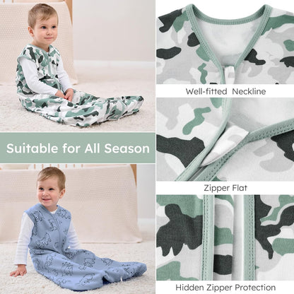 Yoofoss Baby Sleep Sack Baby Wearable Blanket 100% Cotton 2-Way Zipper Toddler Sleeping Sack