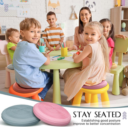 Libima 8 Pcs Wiggle Seat Inflated Wobble Cushion Sensory Seat Flexible Balance Board Balance Disc for Kids Men Women Physical Exercise Improving Posture Home Office Classroom