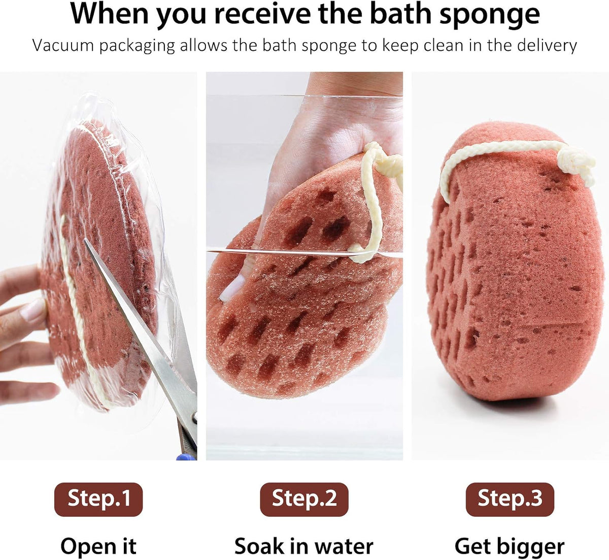 BAIMEI IcyMe Body Bath Sponge for Shower – Soft & Exfoliating, 2-Pack