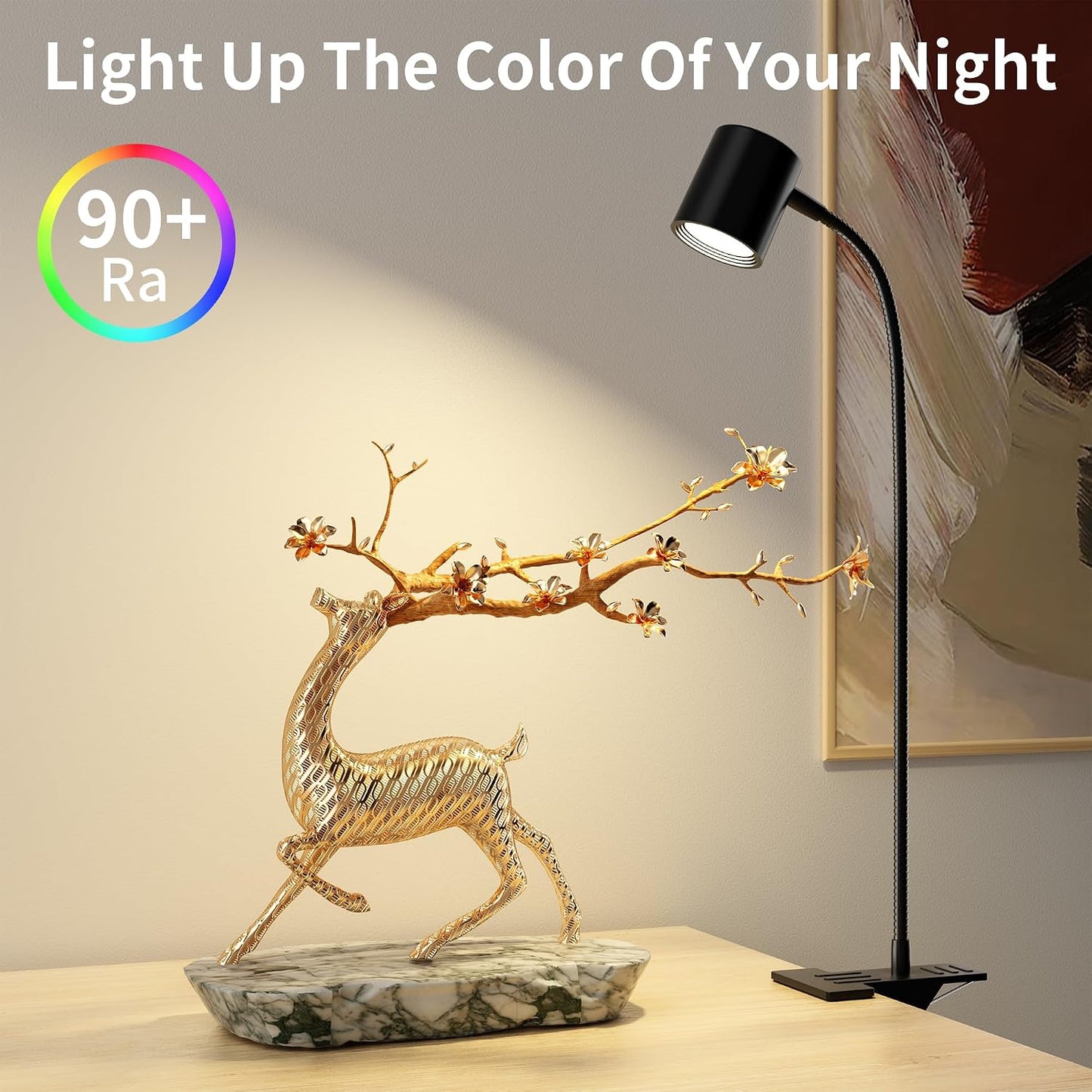 Desk Lamp USB Clip On Light,Book Lights for Reading at Night Clamp Light | 3 Color Modes,10 Brightness Clamp Light,360° Gooseneck LED Reading Light for Books in Bed,Eye-Care for Home Office,Headboards