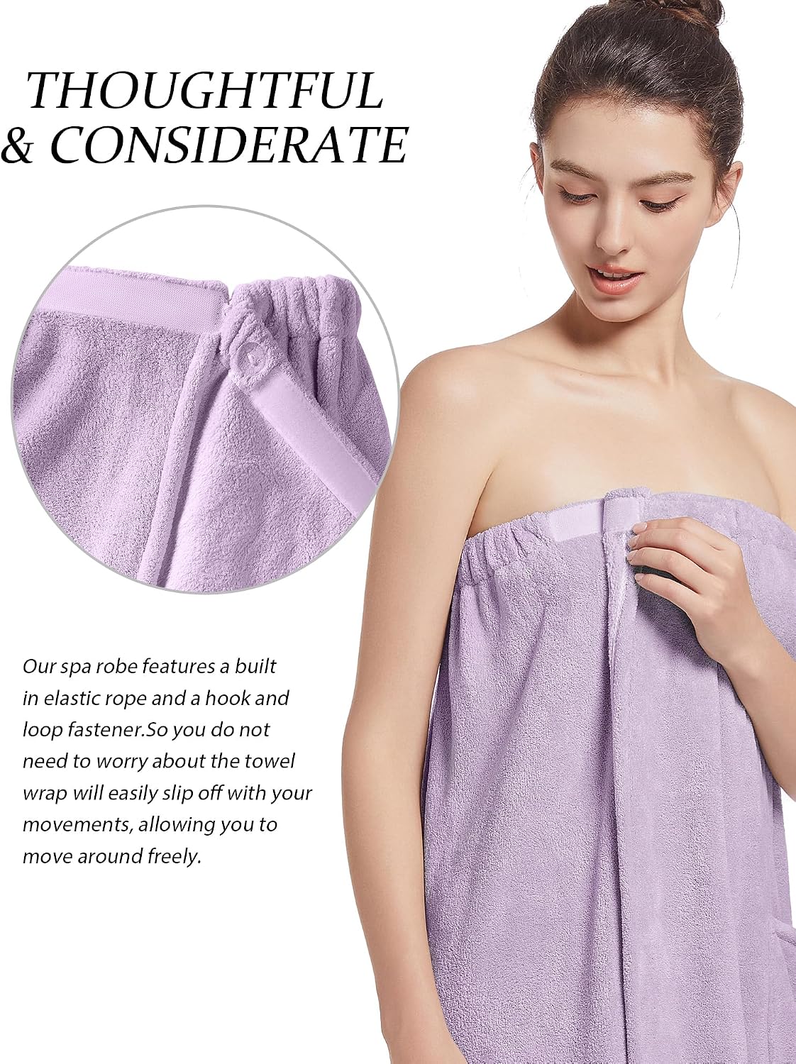Women'S Soft Wrap Towel Full Length，Bath Robe After Shower Female Plush Long，Spa Bathrobes Lightweight With Pockets