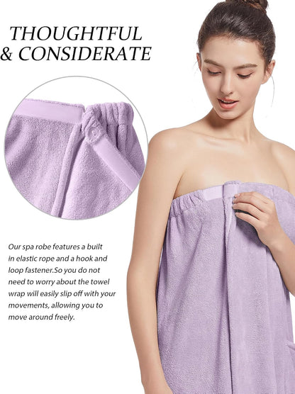 Women'S Soft Wrap Towel Full Length，Bath Robe After Shower Female Plush Long，Spa Bathrobes Lightweight With Pockets