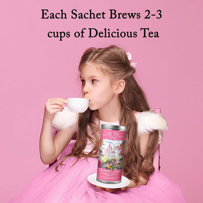 Elderberry Goodness Herbal Childrens Tea by La Tea Dah, Decaf Teas for Kids, Healthy Elderberry and Echinacea Teas for Little Princesses, Tea Party Supplies, WonderLand (12 Caffeine Free Bags)