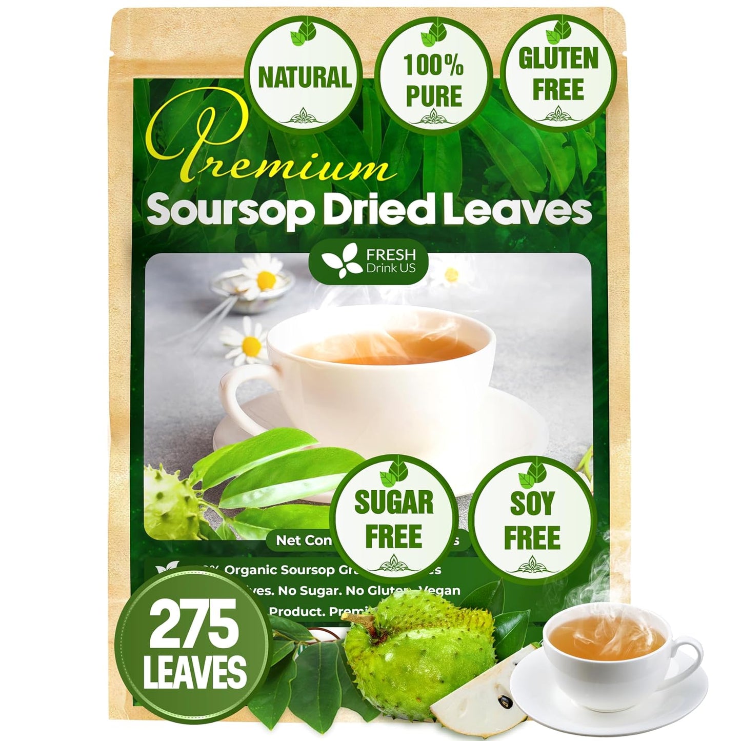 FreshDrinkUS, Premium 150 Lemon Ginger Tea Bags, 100% Natural Ingredients, Hand-made Blend of Lemon and Ginger, Eco-conscious Tea Bags. No Sugar, No Caffeine, Vegan. - Colors B