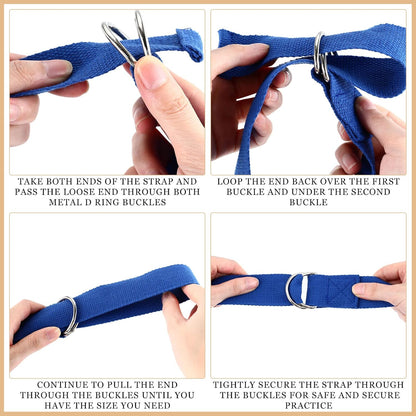 6 Pcs Yoga Straps for Stretching 8 Ft, Safe D Ring Buckle