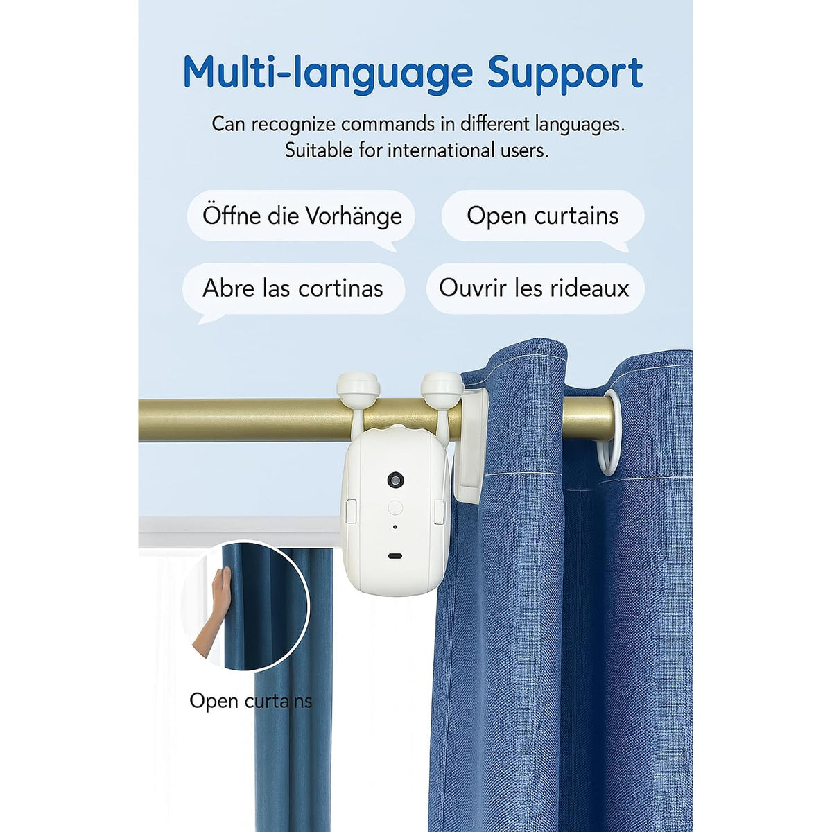 Smart WiFi Curtain Opener Robot - Tuya App Control, Automatic Electric Motor, Voice Control Compatible with Alexa & Google Home, Easy Retrofit Curtains for Home & Office