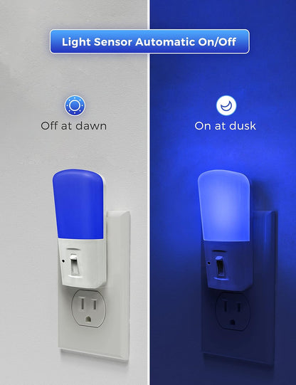 L LOHAS LED Amber Night Light, Dimmable Plug in Yellow Night Light with Dusk to Dawn Sensor, Kids Night Lights for Bedroom, 5-80LM Suit for Nursery, Hallway, Stairway,Bedroom, Bathroom, 2Pack
