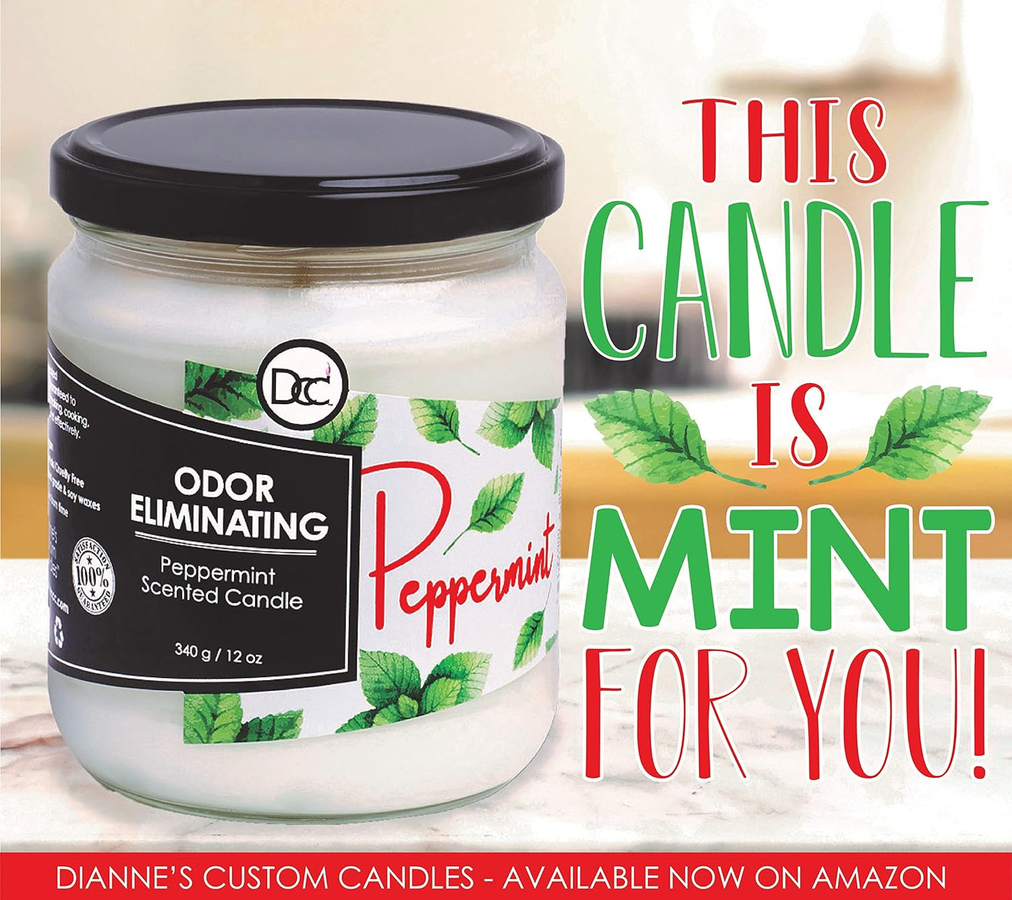 Vanilla Bean Odor Eliminating Highly Fragranced Candle - Eliminates 95% of Pet, Smoke, Food, and Other Smells Quickly - Up to 80 Hour Burn time - 12 Ounce Premium Soy Blend - Colors B