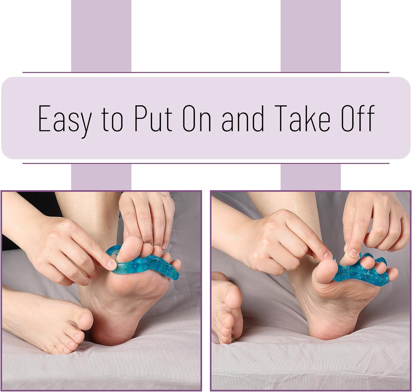 DR. JK- ToePal Gel Toe Separator, 2 Pairs, Toe Spacers, Toe Straightener, Hammer Toe Straightener, Toe Spreader, Toe Stretcher, Toe Corrector for Women and Men, Bunion Corrector