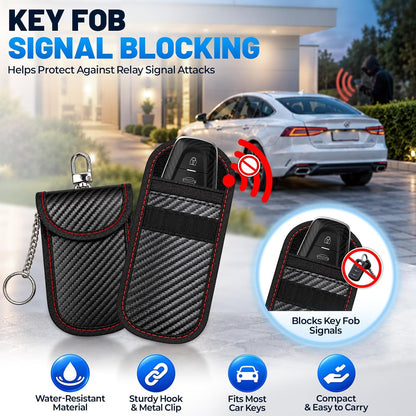 Military Grade Faraday Bag for Phone & Key Fob, Signal Blocking Pouch