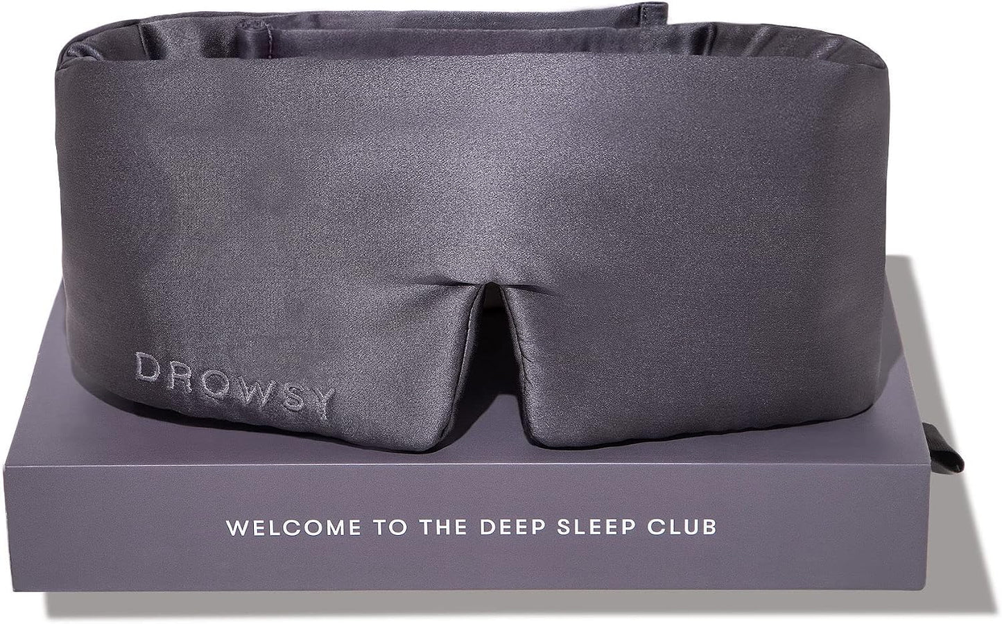DROWSY Silk Sleep Mask - Face-Hugging, Padded Cocoon for Luxury Sleep in Total Darkness - 100% Pure Mulberry Silk (Black Jade)