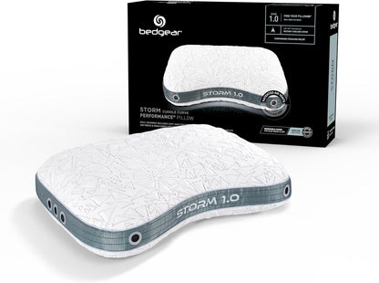 Bedgear Storm Performance Pillow, 1.0 Cooling Pillow for Side Sleepers, Medium Firm Support, Ver-Tex Cooling Cover, Air-X Mesh, Washable