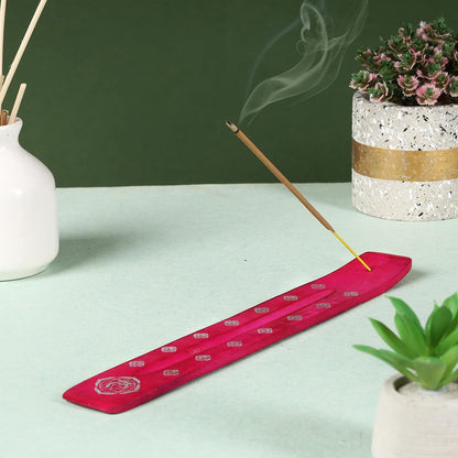 Bless-International Traditional-Handmade-Burner Wooden-Incense-Stick-Holder Ash-Catcher-Stand for-Aromatherapy-Meditation-Yoga (Incense Holder 10 inch(2 pcs))