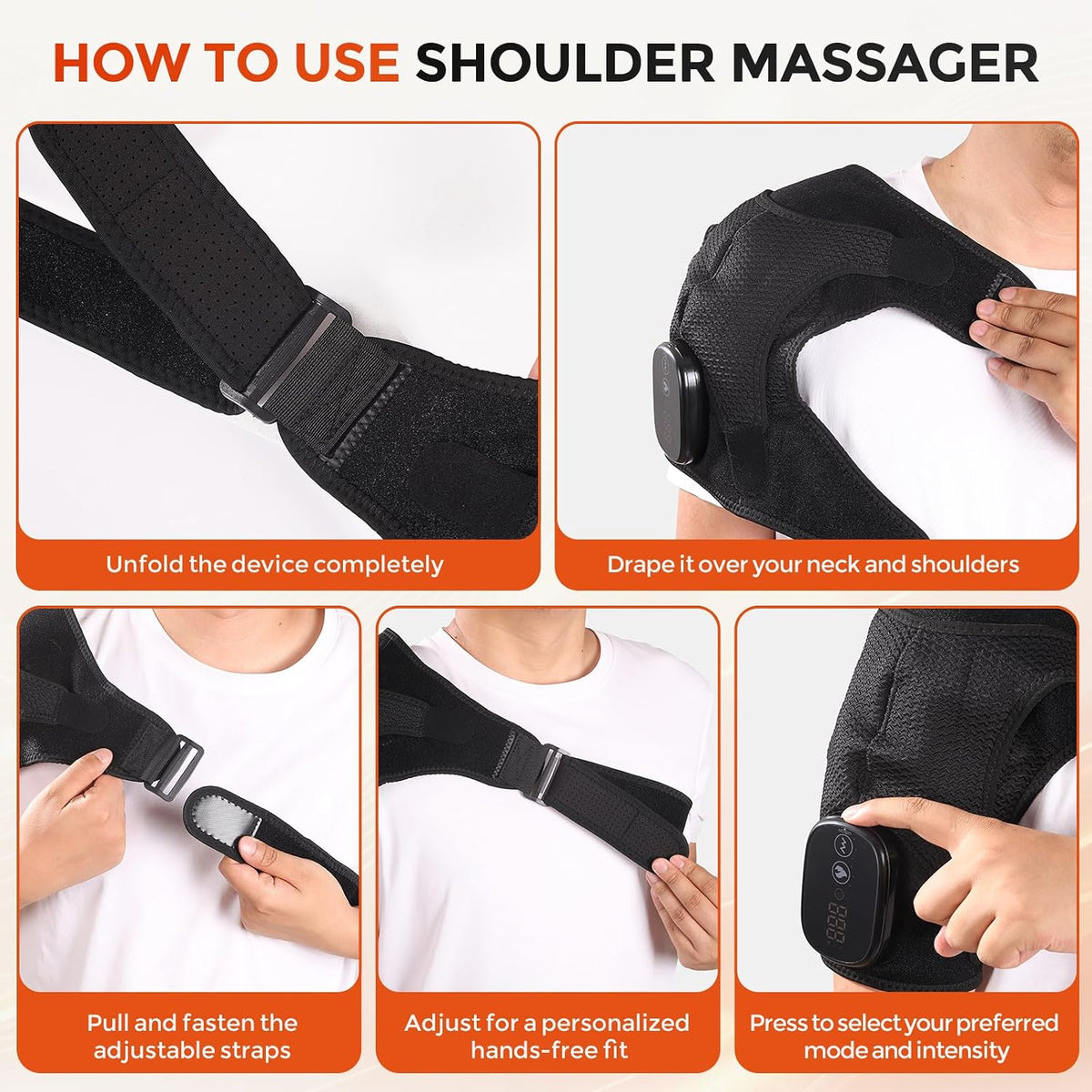 Shoulder Massager Heating Pad for Pain Relief Deep Tissue & Rotator Cuff